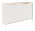 Selsey Kommode 140 cm Moderne Wei /Lindberg-Eiche Sideboard - Matte Oberflache, 3 Turen, Viel Stauraum Robuste Spanplatte mit ABS-Kanten Schlafzimmer/Flur Hergestellt in Polen