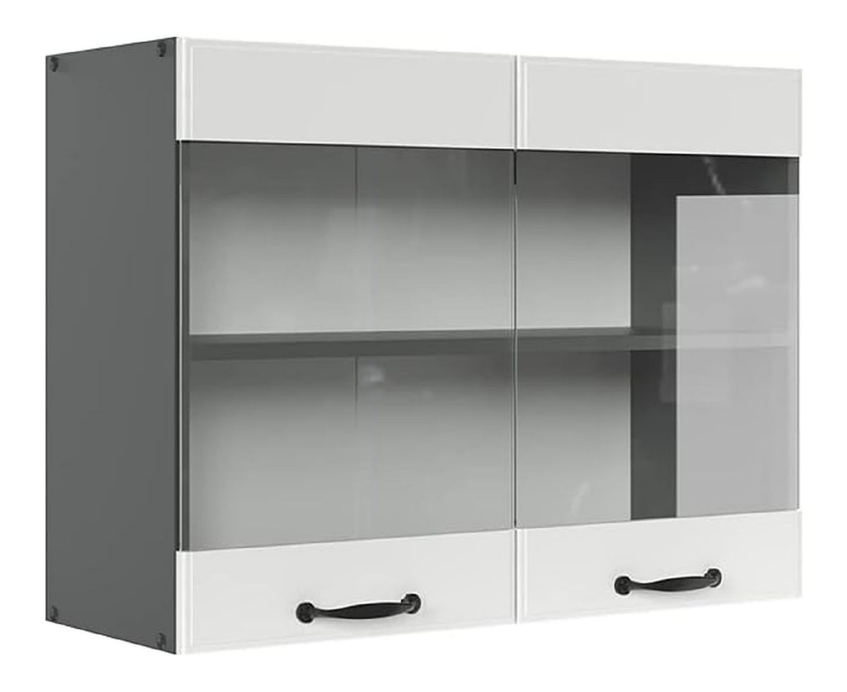 Kuchenglasschrank R-Line, Wei Landhaus, 80 cm