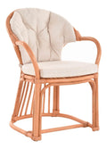 Armlehnstuhl Salle Klassischer Korbsessel Rattansessel Korb-Stuhl Esszimmer aus Natur-Rattan (Terracotta)