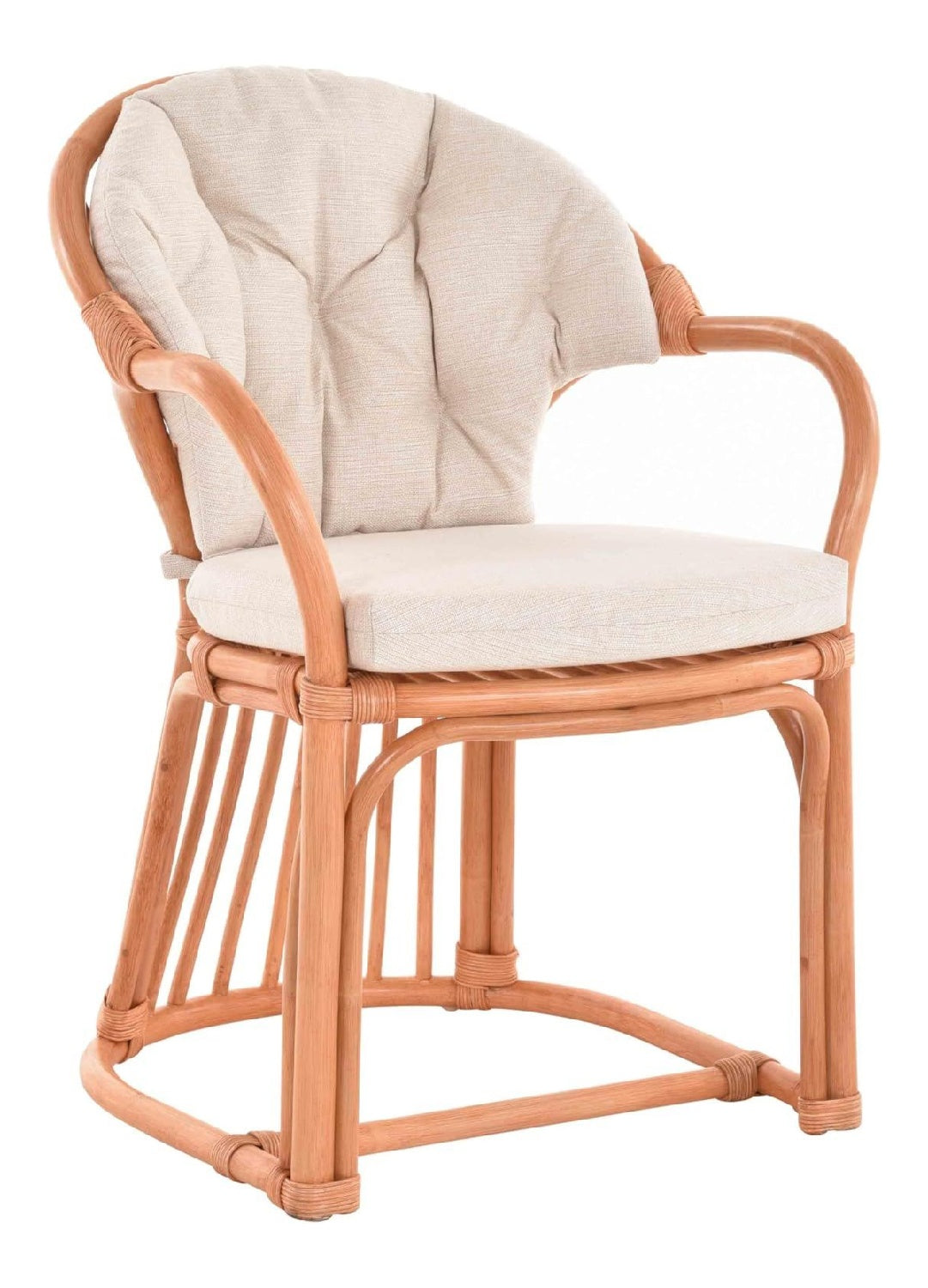 Armlehnstuhl Salle Klassischer Korbsessel Rattansessel Korb-Stuhl Esszimmer aus Natur-Rattan (Terracotta)