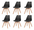 Esszimmerstuhle, 6 Stuck, Kuchenstuhl, Burostuhl, Wohnzimmer, Schwarz, Kunststoff