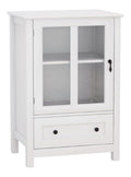 TOMYEUS Anrichte Aufbewahrungs -Sideboard -Buffetschrank mit 2 transparenten Turen und Schubladen -Essschrank for Kuche, Flur, Wohnzimmer Wei Sideboard-Schrank (Color : A)