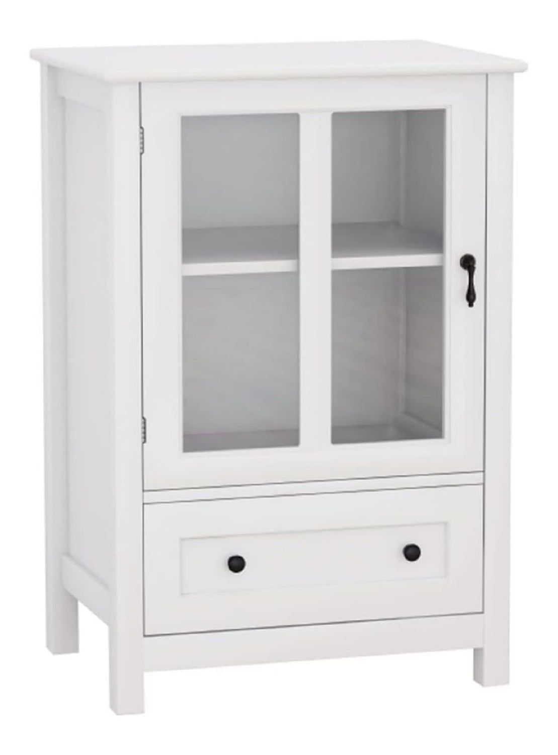 TOMYEUS Anrichte Aufbewahrungs -Sideboard -Buffetschrank mit 2 transparenten Turen und Schubladen -Essschrank for Kuche, Flur, Wohnzimmer Wei Sideboard-Schrank (Color : A)