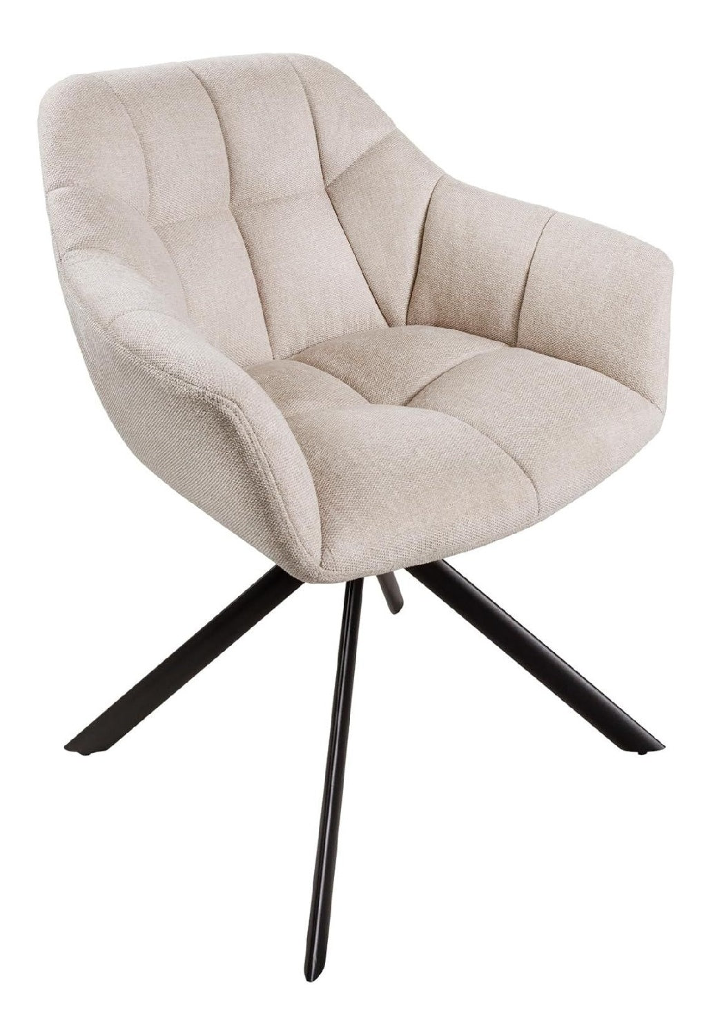Stuhl PAPILLON - 65cm - champagner - Strukturstoff Metall-Beine drehbar