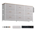 PURFINO Kommode mit 9 Stoff-Schubladen, TV-Kommode fur 43-60 Zoll Fernseher