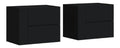 Wand-Nachttische 2er Set Hangend Schwarz 45x30x35 cm