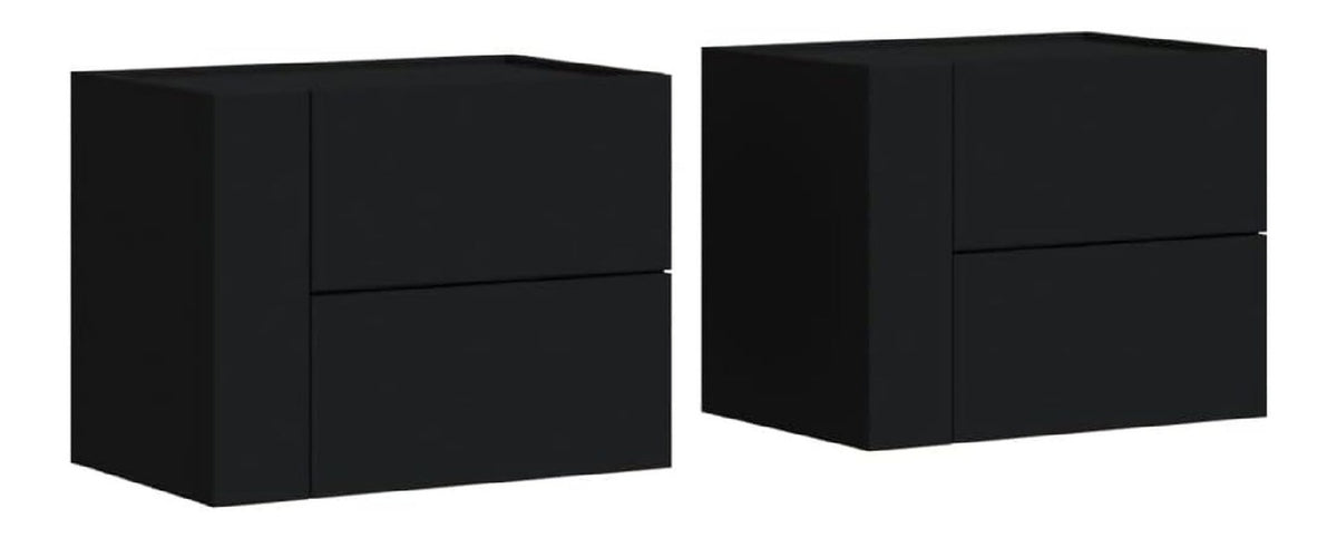 Wand-Nachttische 2er Set Hangend Schwarz 45x30x35 cm