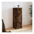 Sideboard fur Esszimmer, Eiche Rauch, 36 x 35,5 x 103,5 cm, mehrschichtiges Holz, Aufbewahrungsschrank, modische dekorative Funktion, Wohnzimmermobel, Buffet, bietet viel Platz fur Gegenstande