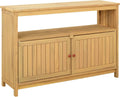 Hochwertige Gartenkonsole Helles Akazienholz 110 x 35 x 75 cm Rechteckig Rustikal Langlebig Genuegend Platz geeignet f¨¹r die Aufbewahrung und Organisation von Werkzeugen und Zubehoer auch in engen R Variante 440