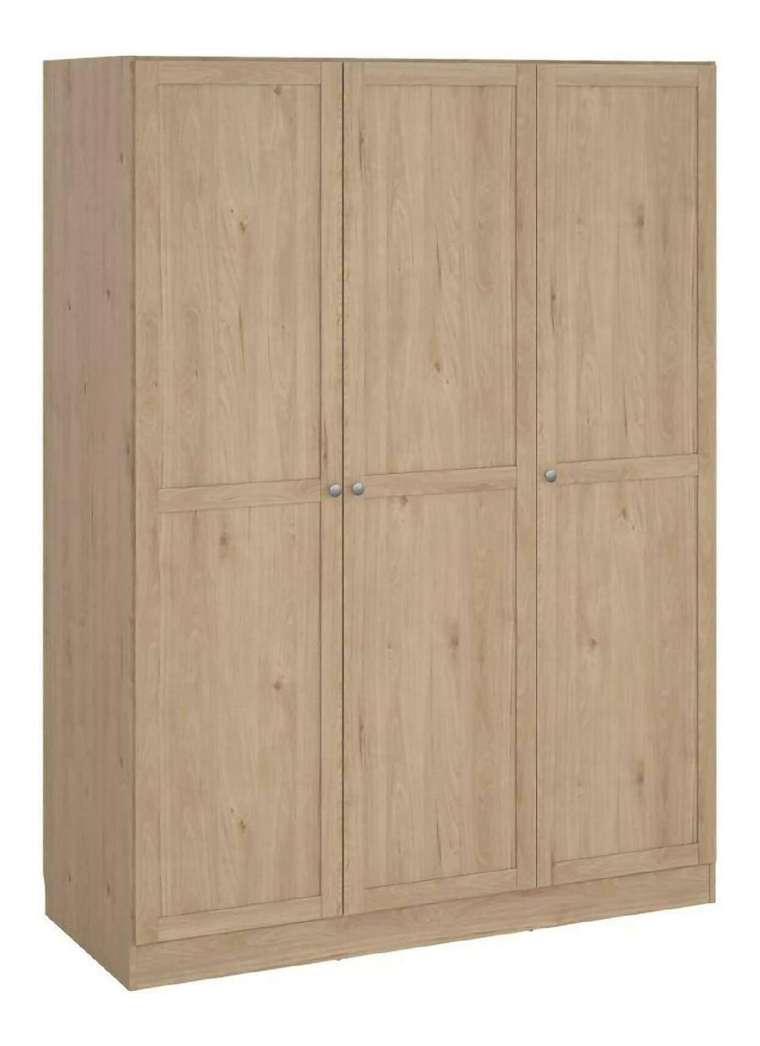 Kleiderschrank 3 Turen Tilda, Schlafzimmermobel, Schrank, Garderobe, 147x62 h200 cm, Eiche