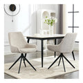 360 Esszimmerstuhle Drehbar mit Ruckenlehne 2er Set Beige