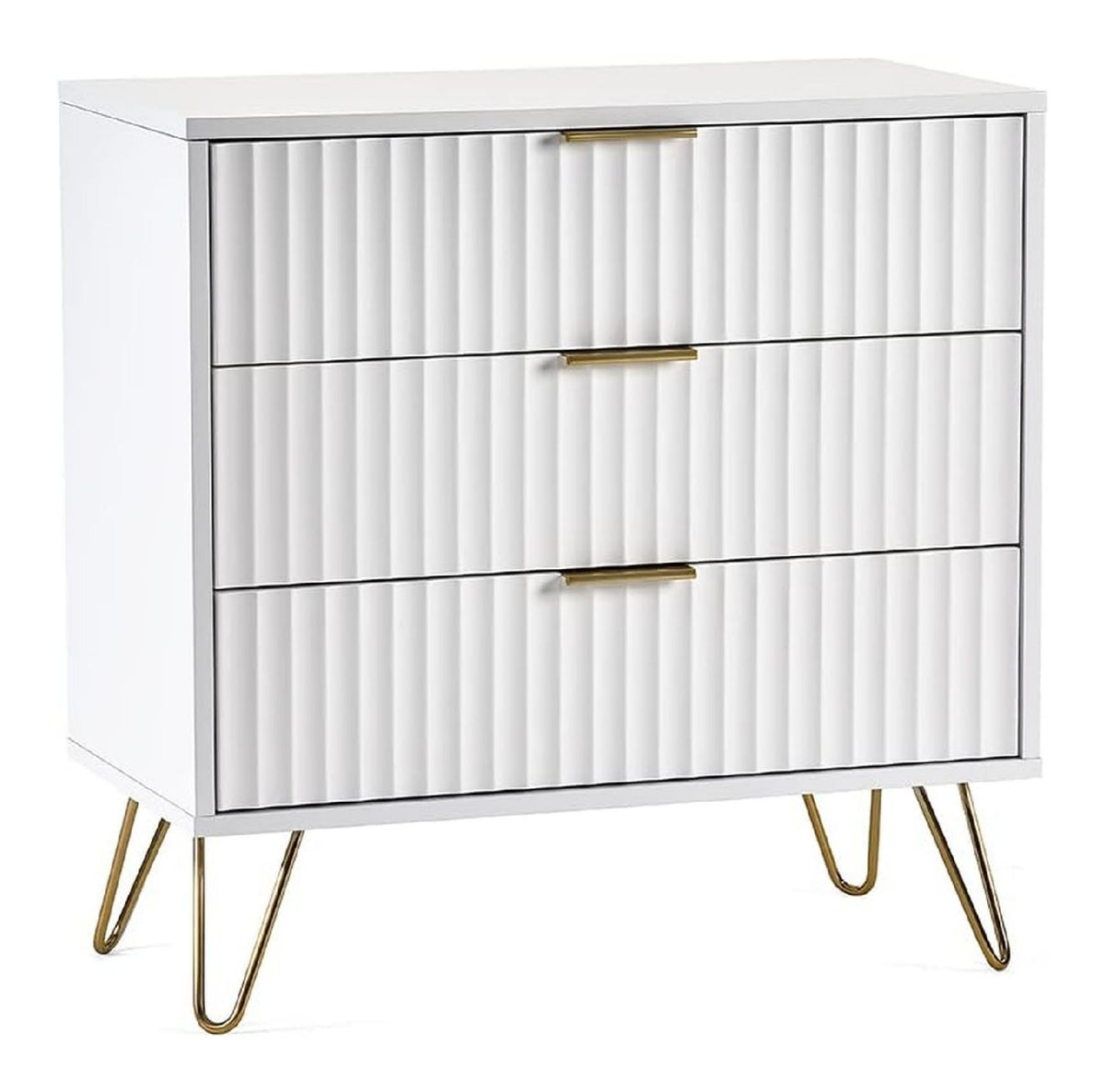 Julian Bowen Murano Kommode mit 3 Schubladen, Mattwei
