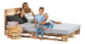 sunnypillow 240x200cm Palettenbett mt Kopfteil Holz Bett mt Paletten