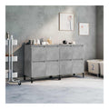 Sideboards 2 STK Betongrau Holzwerkstoff 60x35x70 cm mit 4 Fachern, Stauraum Sideboard Buffet Cabinet fur Wohnzimmer und Esszimmer, Kuchen Sideboard mit Stabiler Oberflache