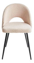 Esszimmerstuhl 2er Set Boucle beige mit Metallbeinen schwarz modern Onaga