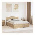 Sonoma-Eiche Bettrahmen 150x200 cm, Holzwerkstoff, Modernes Queen-Size-Plattformbett mit Kopfteil, Integriertem Stauraum & Lattenrost, Langlebiges Schlafzimmermobel fur Erwachsene