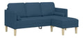 Polyester 3-Sitzer L-formiges Sofa 173 x 131 x 67 cm Blau mit Montage 110 kg Tragkraft 29,3 kg
