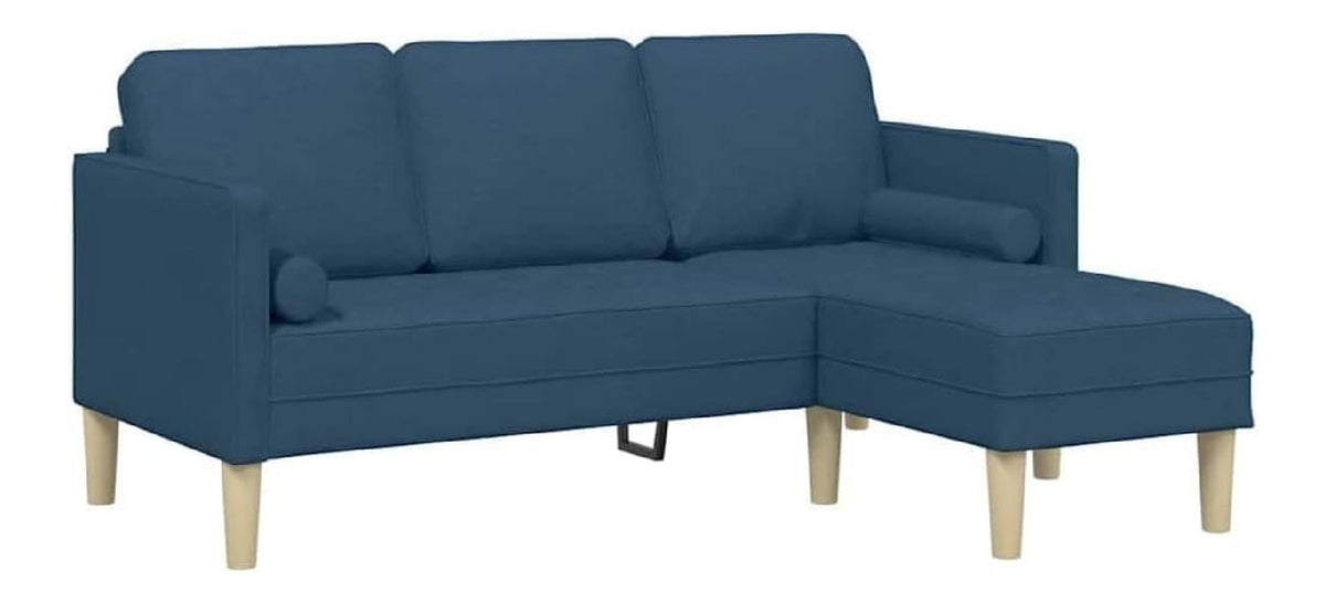 Polyester 3-Sitzer L-formiges Sofa 173 x 131 x 67 cm Blau mit Montage 110 kg Tragkraft 29,3 kg
