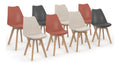 Set aus 8 skandinavischen Stuhlen SARA Mix Color dunkelgrau x2, Terracotta x3, beige x3