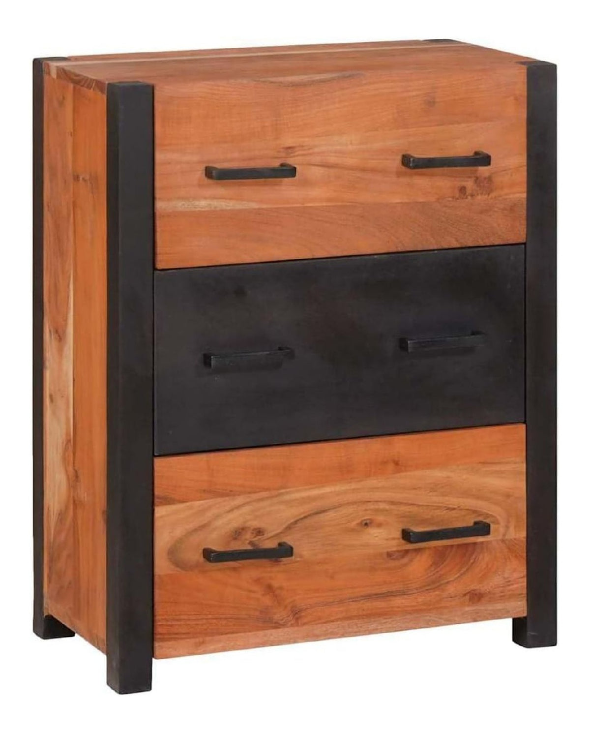 Buffets und Sideboards mit Schublade, Braun, rustikales Sideboard aus Massivholz, mit praktischer Aufbewahrung, fur Esszimmer und Wohnzimmer, 55 x 30 x 75 cm