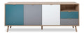 Kommode Sonoma Eiche Sideboard Modern - 180x71x40 cm (BxHxT) - Highboard Anrichte Skandinavisches Design - [Jona.Seven] Wohnzimmer Schlafzimmer Flur Esszimmer