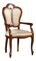 Luxus Barock Esszimmerstuhl mit Armlehnen Braun/Wei /Beige 57 x 43 x H. 105 cm - Esszimmermobel im Barockstil