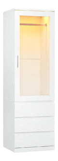 Dripex Einzeltur Kleiderschrank klein, 50x48x180cm, 3 Schubladen Wardrobe Wei