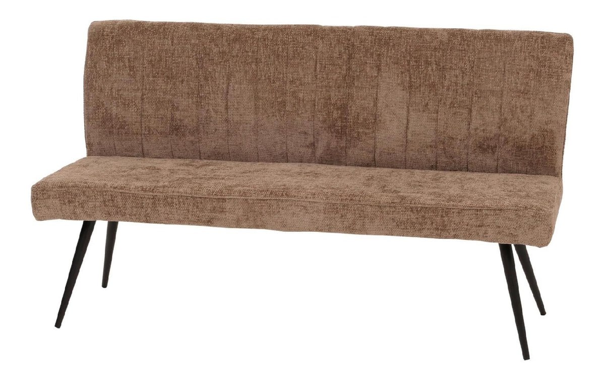 Sitzbank HWC-K16 160cm Stoff/Textil - braun