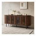 160x40x70cm Sideboard aus MDF mit 4 perforierten Schiebeturen,Walnussholz
