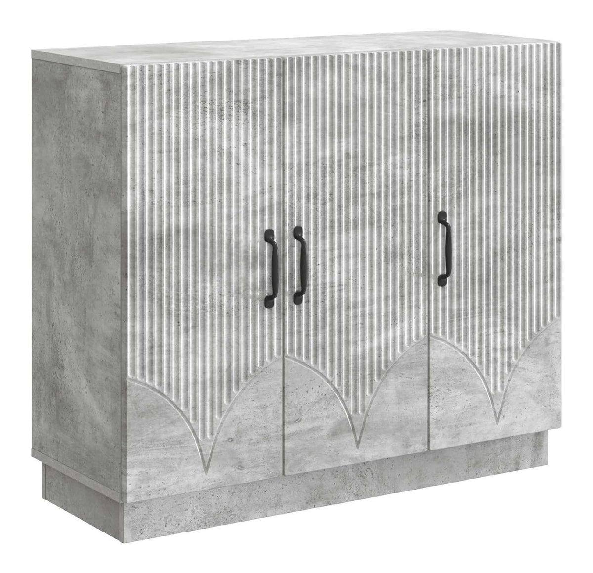 Sideboard Betongrau 89 x 34,5 x 77 cm Kommode mit 3 Turen