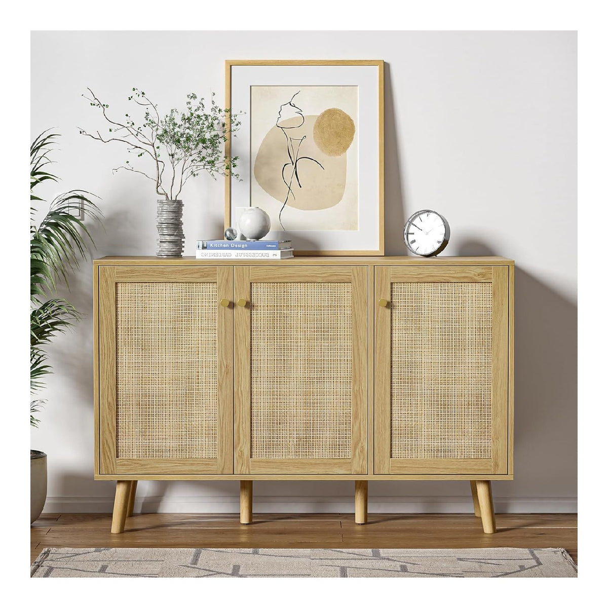 Sideboard mit 3 Turen Aufbewahrungsschrank mit Verstellbare Ablagen