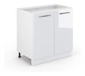 Kuchenunterschrank Fame-Line, Wei Hochglanz/Wei 80 cm