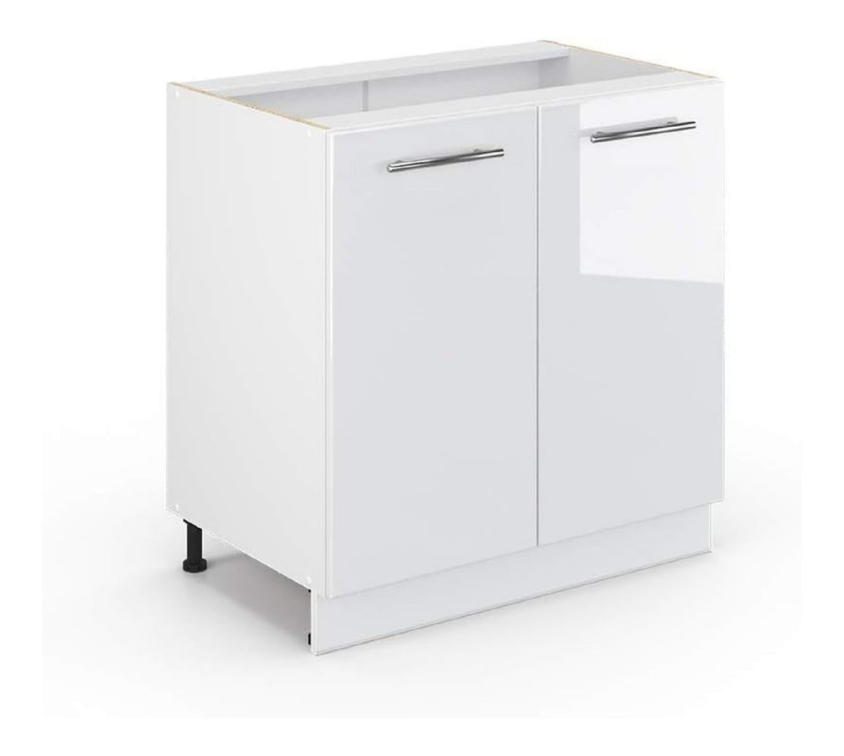 Kuchenunterschrank Fame-Line, Wei Hochglanz/Wei 80 cm
