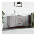 Sideboard Grau Sonoma 100x36x60 cm Holzwerkstoff mit Metallbeinen Viel Stauraum Modernes Design fur Wohnzimmer Kuche Flur Mobel