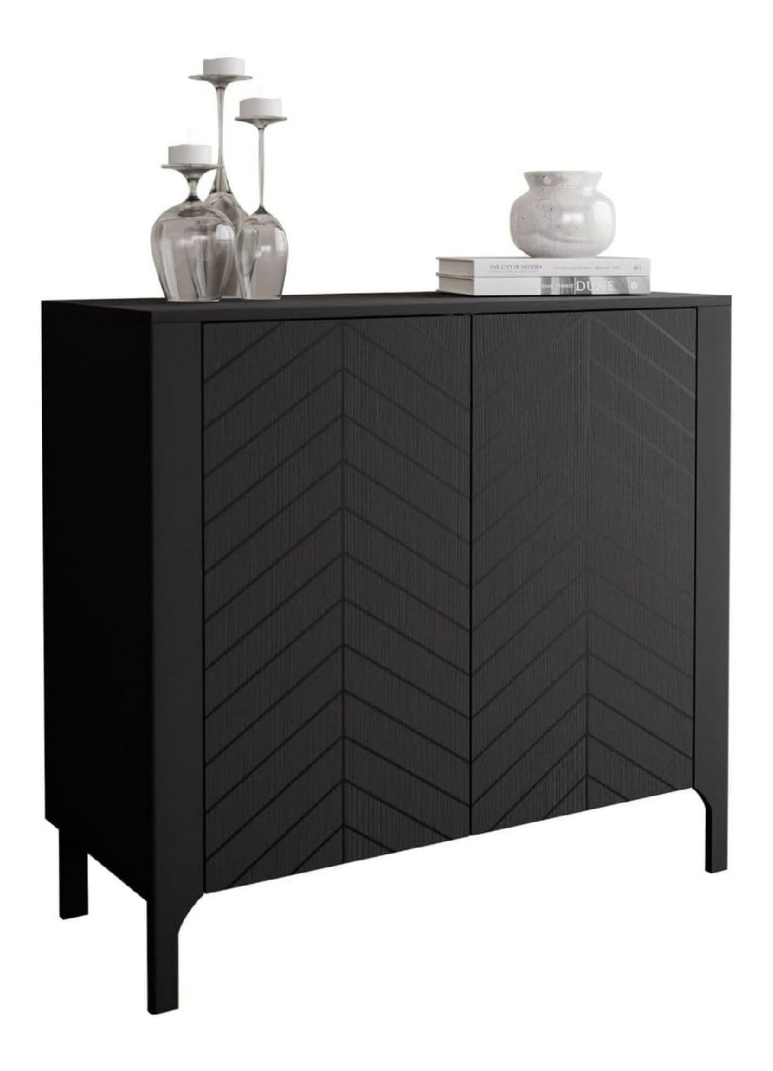 Kommode LUMI 103 cm 2-turig Schwarz