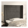 Bettkopfteil Bettzubehor mit Ohren Hohenverstellbar Hervorragende Unterstutzung Schlafzimmermobel Elegantes Design Wandverkleidung Dunkelgrau 103x16x118/128 cm