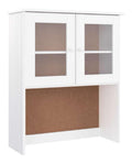 Sideboard-Aufsatz ALTA Wei 77x30x92 cm Massivholz Kiefer mit Glasturen und Holzknaufen fur Vitrine