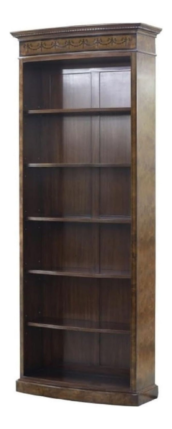 Luxus Barock Bucherschrank Braun/Dunkelbraun 88 x 34 x H. 222 cm - Luxus Regalschrank im Barockstil