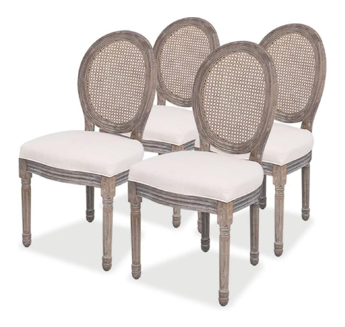 Esszimmerstuhle 4 STK. Creme Stoff