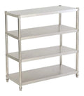 4 Boden Edelstahlregal Gastro Schwerlastregal 120x40x150cm Kuchenregal Edelstahl mit 50 kg/110.23lbs Max Belastung Edelstahlregal Gastronomie Geeignet fur Kuchen, Geschafte oder Garagen