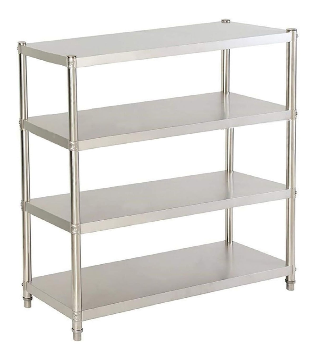 4 Boden Edelstahlregal Gastro Schwerlastregal 120x40x150cm Kuchenregal Edelstahl mit 50 kg/110.23lbs Max Belastung Edelstahlregal Gastronomie Geeignet fur Kuchen, Geschafte oder Garagen
