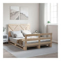 Massivholzbett Bettgestell Doppelbett Bett Schlafzimmerbett Schlafzimmermobel mit Kopfteil 140x200cm Kiefer