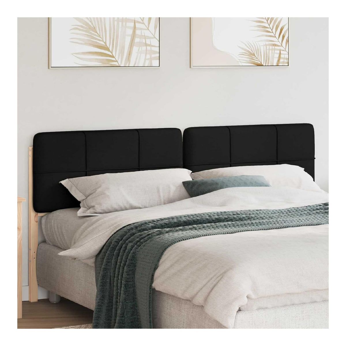 Gepolstertes Kopfteil Braun und Schwarz 180 cm, Massivholz Kiefer Rahmen, Langlebig fur Queen und King Bett Gro e
