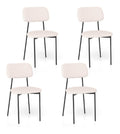 Esszimmerstuhle 4er Set, gepolsterter Kuchenstuhl mit geschwungener Ruckenlehne, Metallbeinen, verstellbaren Fu en, armloser Essstuhl, moderner Polsterstuhl fur Esszimmer, Kuche