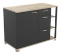 Unterschrank 1 Po/3T L120 Werkstatt, Holzwerkstoff, Eiche Kronberg und Mattschwarz, 1 200x600x924MM