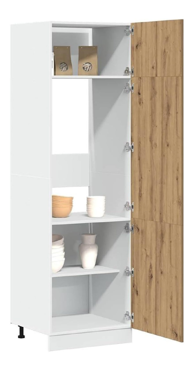 Kuhlumbauschrank Artisan-Eiche Holzwerkstoff 60 cm breit 207 cm hoch fur Kuchenorganisation mit viel Stauraum