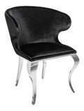 Designer Esszimmerstuhl Silber/Schwarz 61 x 60 x H.79 cm - Esszimmermobel
