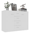 Kuchenschrank 88 x 30 x 65 cm Holz Buffet fur Wohnzimmer wei elegantes Design Wohnzimmermobel mit 4 Schubladen und 2 Turen Sideboard mobiler Eingang fur Esszimmer