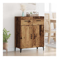 Sideboard Altholz 69,5 x 34 x 90 cm Holzwerkstoff mit 2 Schubladen und 2 Turen fur Wohnzimmer Flur oder Kuche stilvoller Kommodenschrank