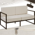 Hochwertige tectake Lounge Sofa 2 Sitzer Couch Gartenmoebel Balkonmoebel Terrassenmoebel Wintergarten Lounge Moebel Gartenbank wetterbest?ndig Sitzbank ausgestattet mit Lehne Gartenlounge 2 Sitzplaetze Variante 406